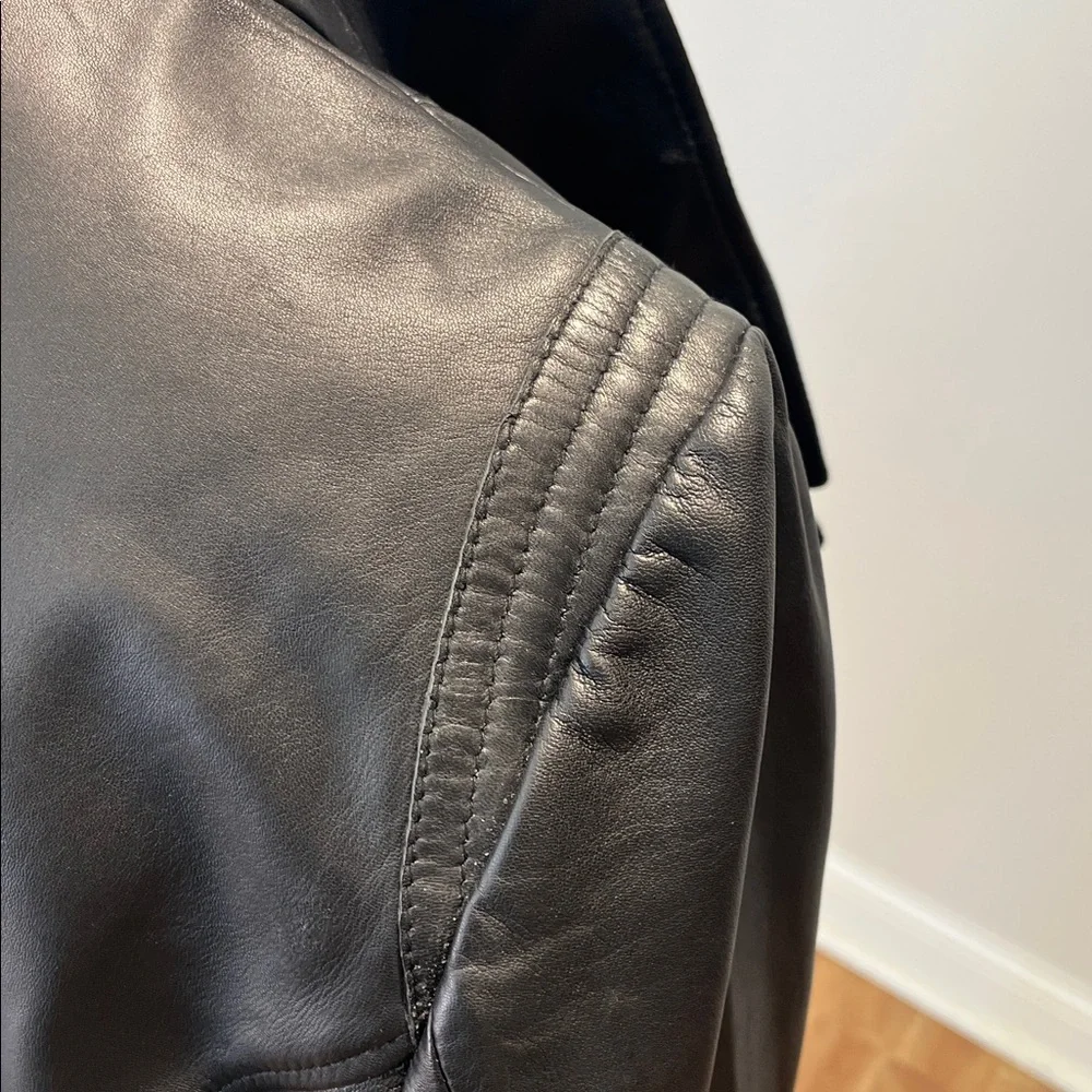 Mango Black Leather Biker Jacket